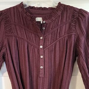 LOFT Burgundy/ Plum Textured Dress
